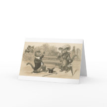 Cartão de Nota de Proposta de Cat Vintage