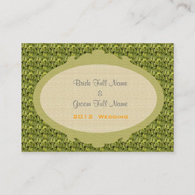 Cartão de nota de recepção de casamento verde flor (Frente)