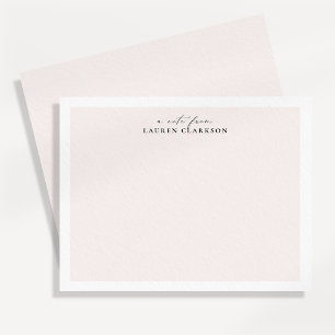 Cartão de Nota de Roteiro Cor de Rosa Minimalista