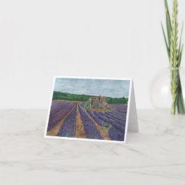 Cartão de Nota de Saudação de Campo de Lavanda de