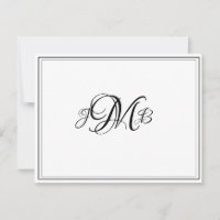 Cartão de Nota de Script Flourish do Monograma Clá