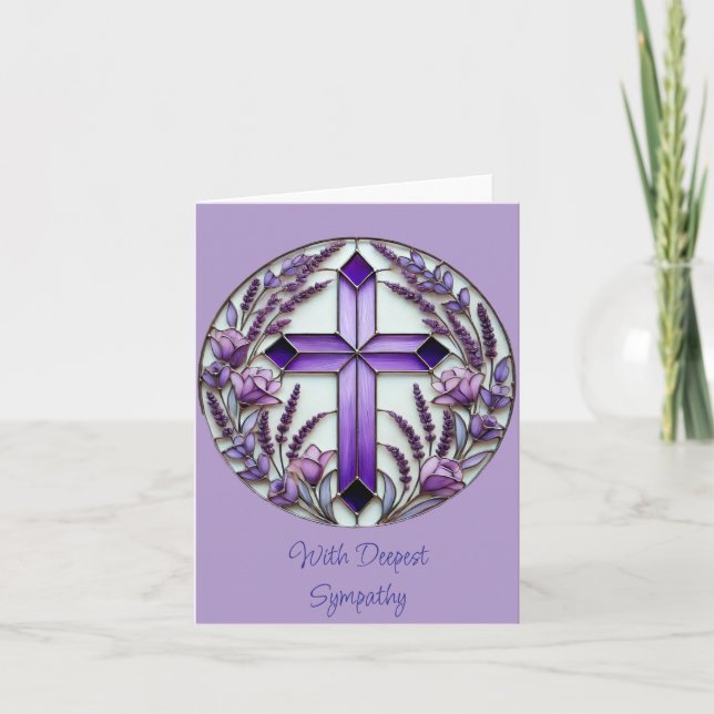 Cartão de Nota de Simpatia Cruzada Roxa (Frente)
