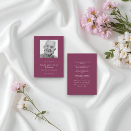 Cartão de Nota de Simpatia Funeral do Poema Maroon