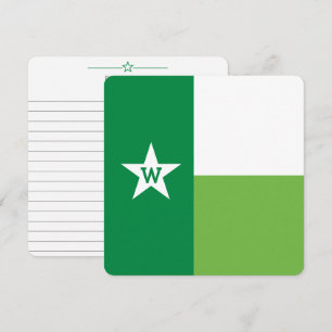 Cartão de Nota de Sinalizador do Texas Verde e Lim
