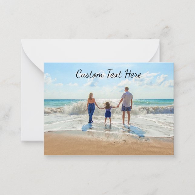 Cartão de Nota de Texto e Fotografia Personalizado (Frente)