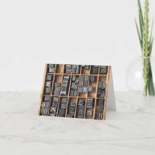 cartão de nota de tipo metal letterpress