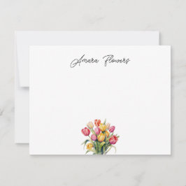Cartão de Nota de Tulipa Personalizado