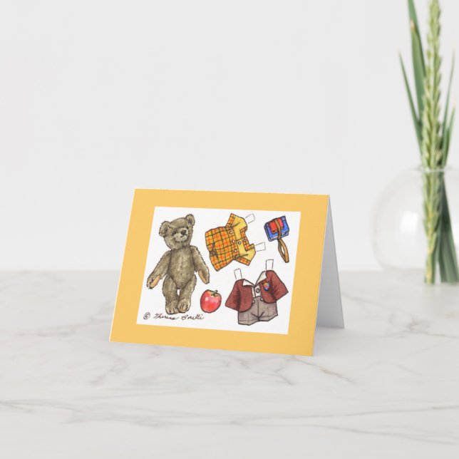 cartão de nota de ursinho escolar (Frente)