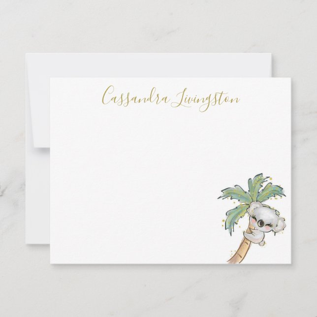 Cartão de Nota de Urso Koala (Frente)