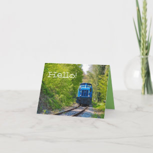 Cartão de Nota de Vazio Alô de Locomotive Blue d