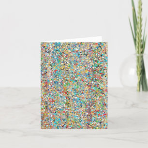 Cartão de Nota de Vazio da Confetti