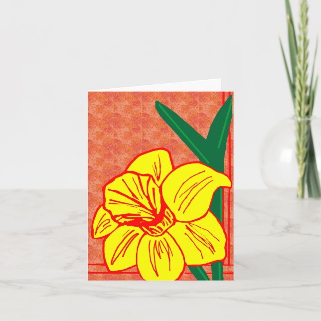 Cartão de nota de vazio Daffodil (Frente)