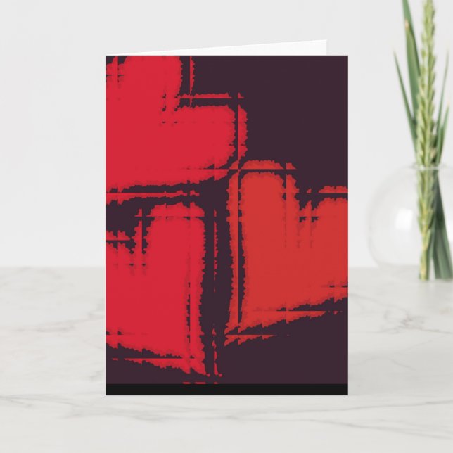 Cartão de nota de vazio de 3 corações (Frente)