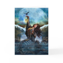 Cartão de Nota de Vazio de Arte Digital Sea Witch