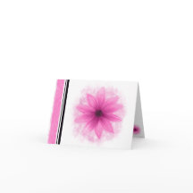 Cartão de nota de vazio de flor rosa