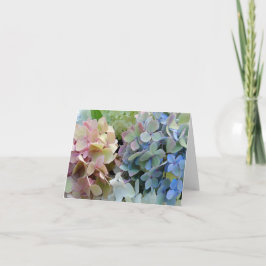 Cartão de Nota de Vazio de Flores de Hydrangea bon