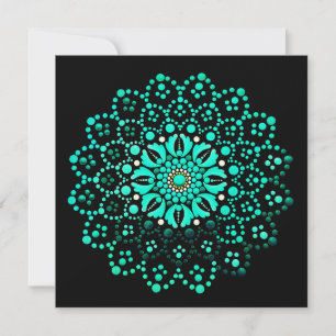 Cartão de Nota de Vazio de Mandala Teal Cuja Cobra