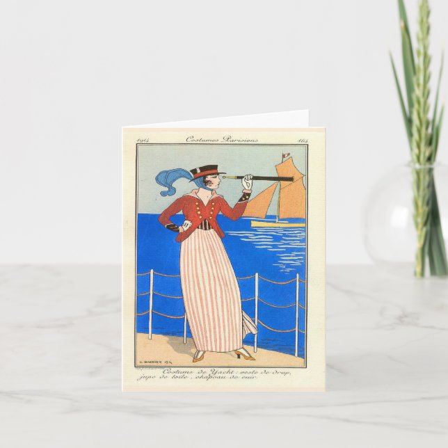 Cartão de Nota de Vazio do Deco de Arte George Bar (Frente)