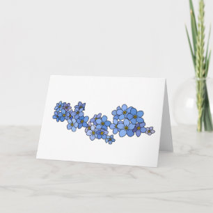 Cartão de Nota de Vazio Esquece-me e não Flor