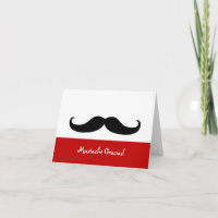 Cartão de Nota de Vazio Mustache Gracias