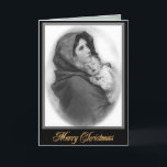 Cartão de nota de vazio sobre a Natividade da Mado<br><div class="desc">A abençoada mãe Mary segurando o filho Cristo Jesus. Cores de água da natividade natalina. Interpretação artística de um clássico antigo. (A imagem original está no dominio público) Cartão de nota de vazio,  e seu próprio verso para o cartão de saudação ou use para enviar nota de feriado</div>