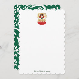 cartão de nota do anjo vermelho