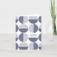 Cartão de Nota do Círculo Labirinto - Azul