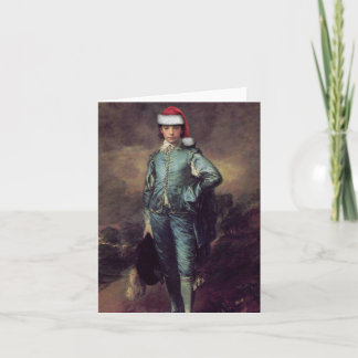 Cartão de nota do papai noel do menino azul