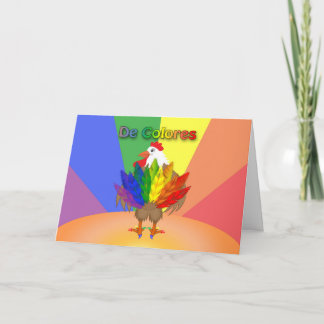 Cartão de Nota do Rainbow Rooster De Colores