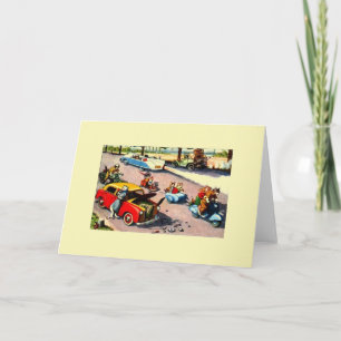 Cartão de nota do reparo do pneu liso do gato do