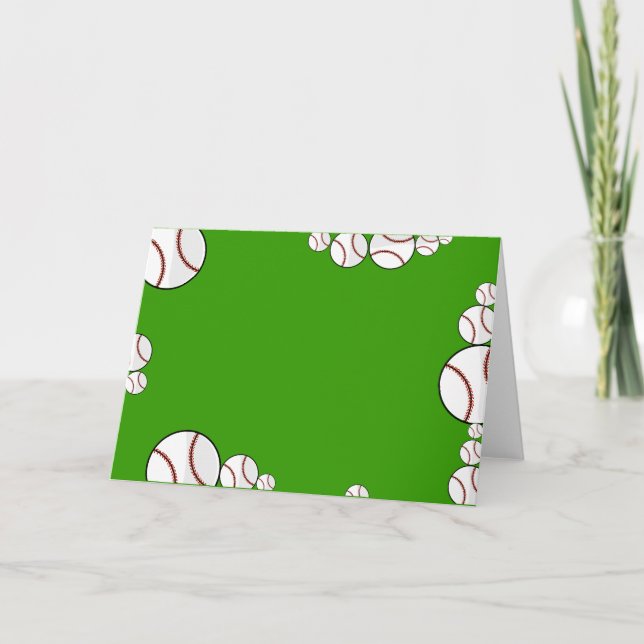 cartão de nota do tema do basebol (Frente)