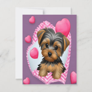 Cartão de Nota do Yorkshire Terrier do Dia dos Nam