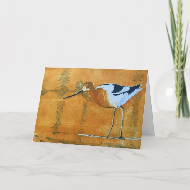 Cartão de Nota Dobrada Avocet (Frente)