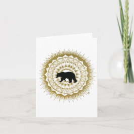 Cartão de Nota Dobrada Bear Mandala