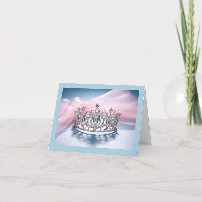 Cartão de Nota Dobrada Coroa Pageante (Frente)