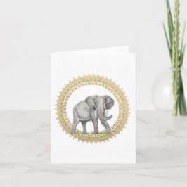 Cartão de Nota Dobrada de Mandala Elefante