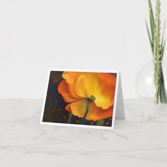 Cartão de Nota Dobrada de Sonhos de Poppy (Frente)