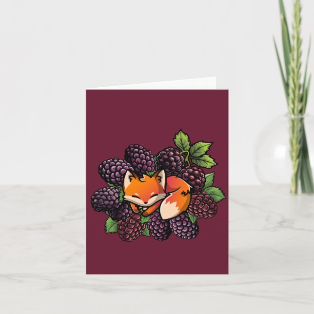 Cartão de Nota Dobrada: Fox Blackberry (Frente)