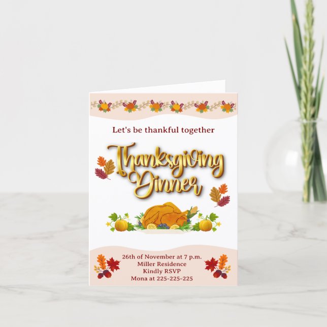 Cartão de Nota Dobrada 'Graças' (Frente)