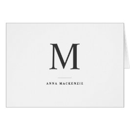 Cartão de Nota Dobrada Simples Clássico de Monogra