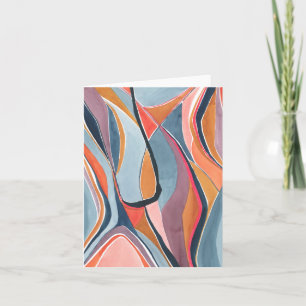 Cartão de Nota Dobrável de Arte Abstrata Aquarela 