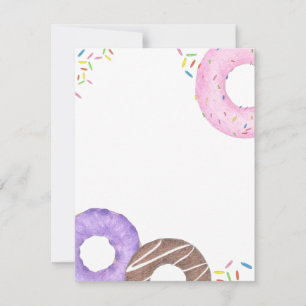 Cartão de Nota Donuts Deliciosos