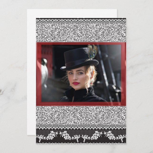 Cartão de Nota Edwardian (Frente/Verso)