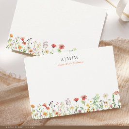 Cartão de Nota Elegante Boho Chic Monogramado
