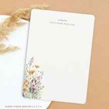 Cartão de Nota Elegante Floral Chic Personalizado