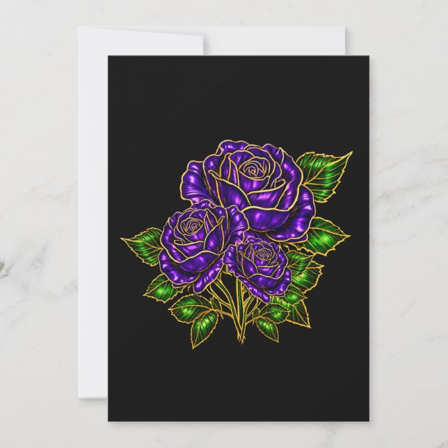 Cartão de Nota em Branco com Rosa de Ámora Bonita (Frente)