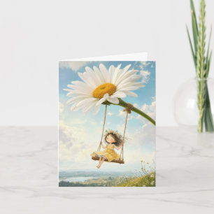 Cartão de Nota em Branco Daisy Swing
