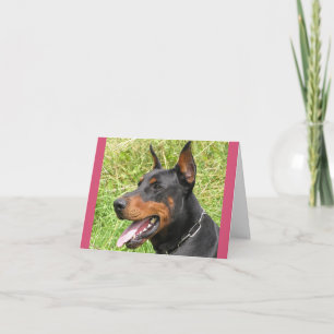 Cartão de Nota em Branco de Cachorro Doberman Pins