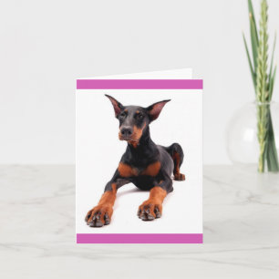 Cartão de Nota em Branco de Cachorro Filhote Dober