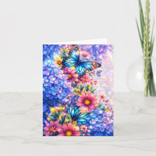 Cartão de Nota em Branco Floral Elegante Inspirado